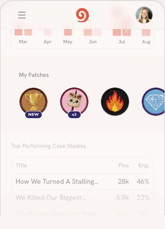 Dusted profile preview: Earn patches